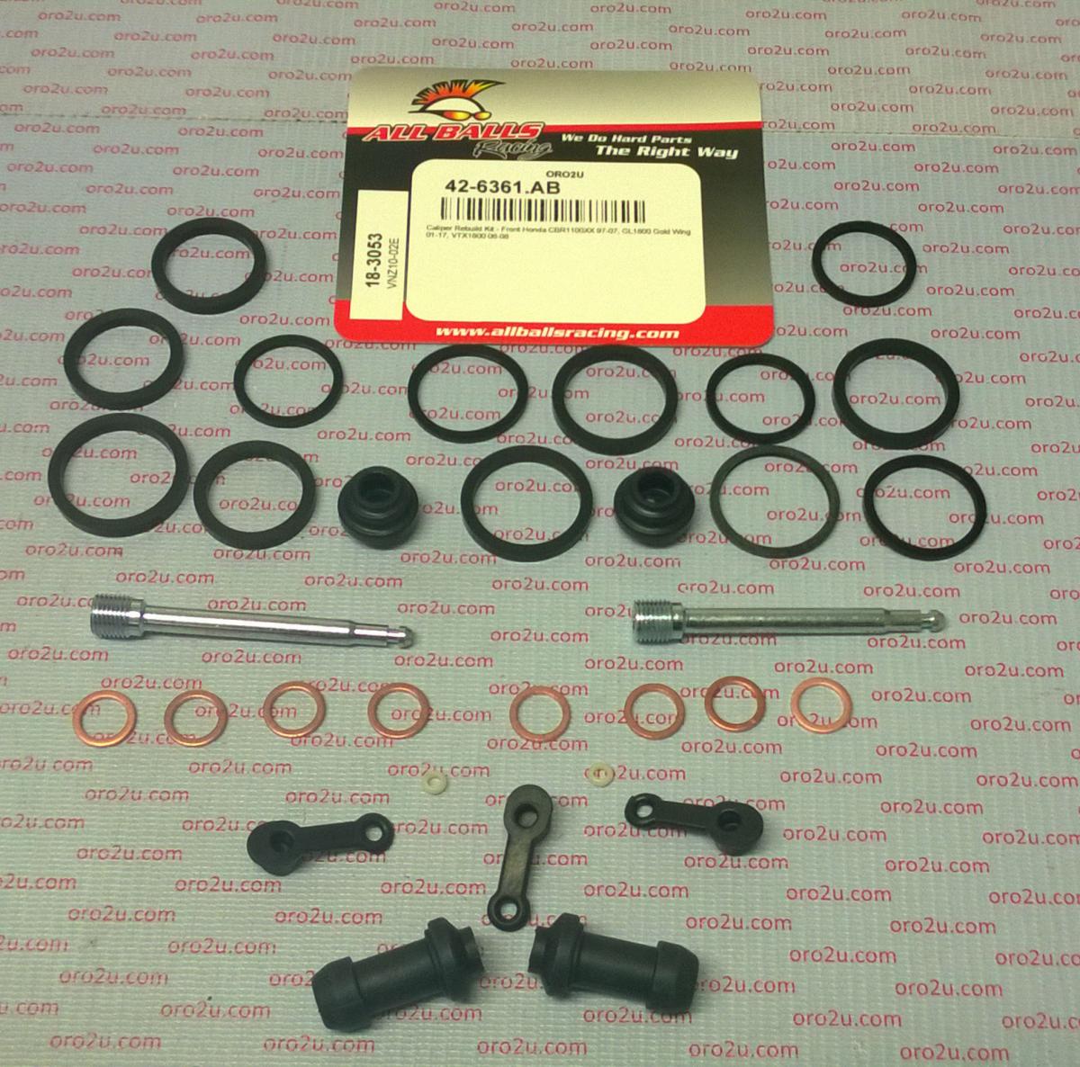 BRAKE CALIPER REBUILD KIT ALLBALLS, ALLBALLS 18-3053 HON CBR1100XX/GL/VTX1800 97-17 FRONT