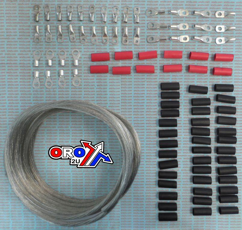 25'KIT BATTERY CABLE CLEAR RING TERMINALS, ALLBALLS 79-3303-1