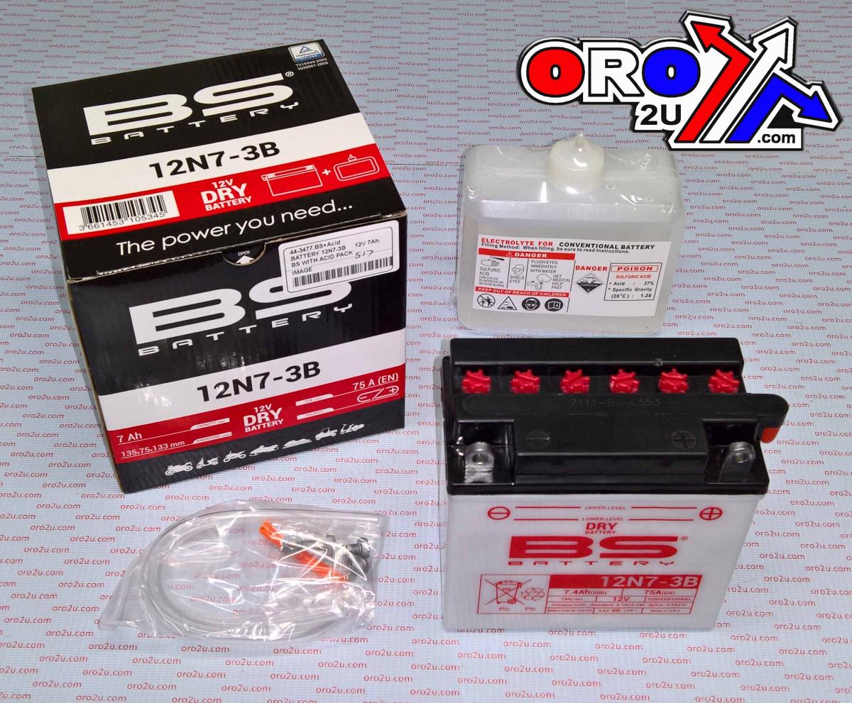 NLA, BATTERY 12N7-3B 12V 7Ah., BS WITH ACID PACK 310534, BS-12N7-3B