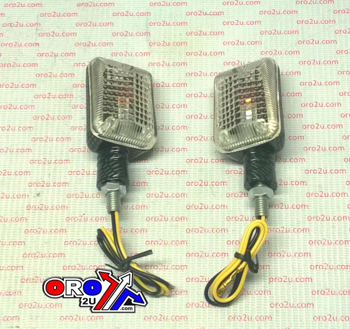 INDICATORS WHITE LENS PAIR, RECTANGULAR CARBON LOOK CASE, 121405303