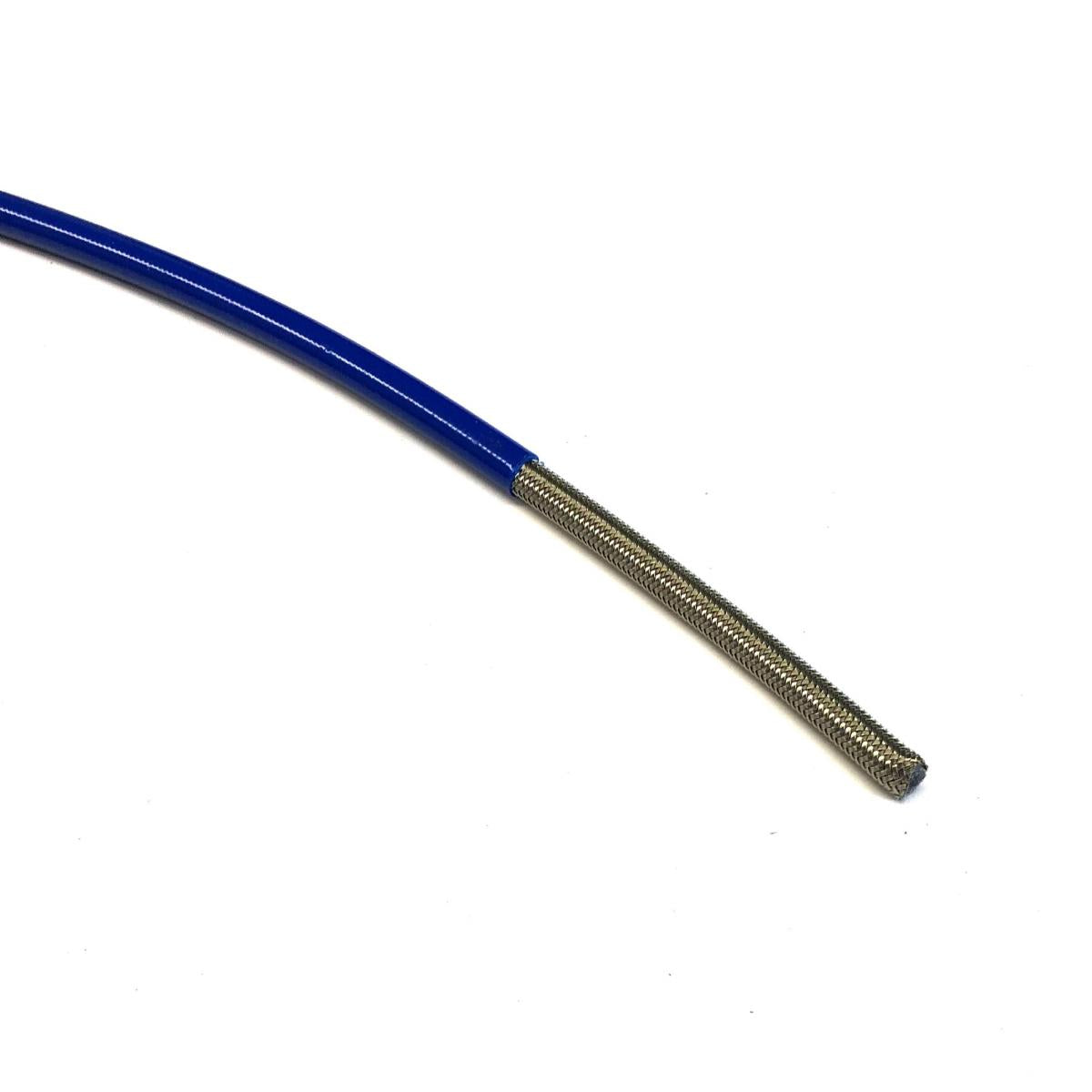 LIGHT BLUE HOSE 1 METER 600-03, STAINLESS STEEL BRAIDED HOSE, 600-03EB / PTFE / PVC COVERED
