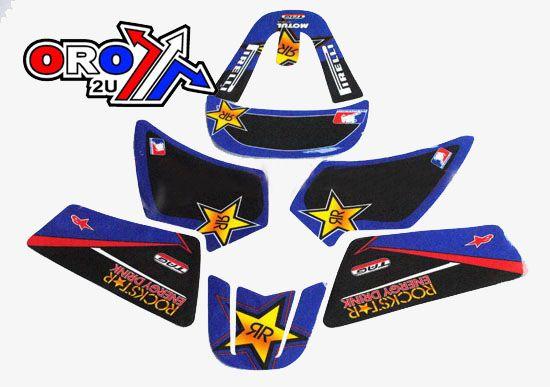 DECAL SET YAMAHA PW50 ROCKSTAR BLUE RED BLACK