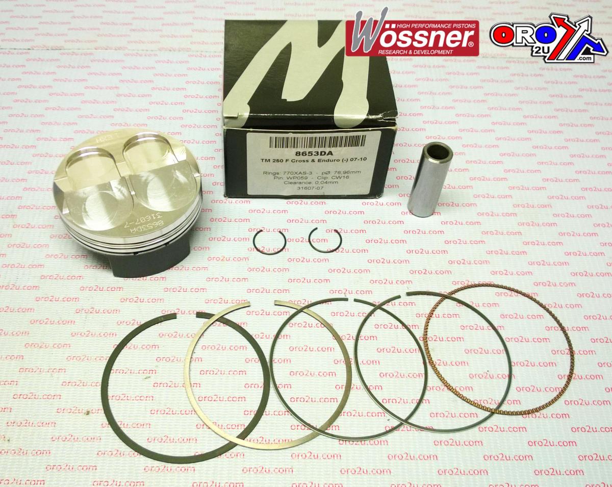 PISTON KIT 07-09 TM250F 77.00, FORGED WOSSNER 8653DA