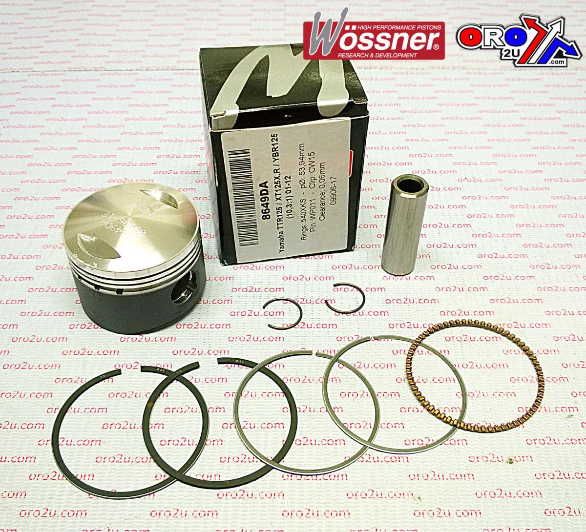 PISTON KIT 00-12 TTR125 54.00, FORGED WOSSNER 8649DA, 5HP-11631-00-A0