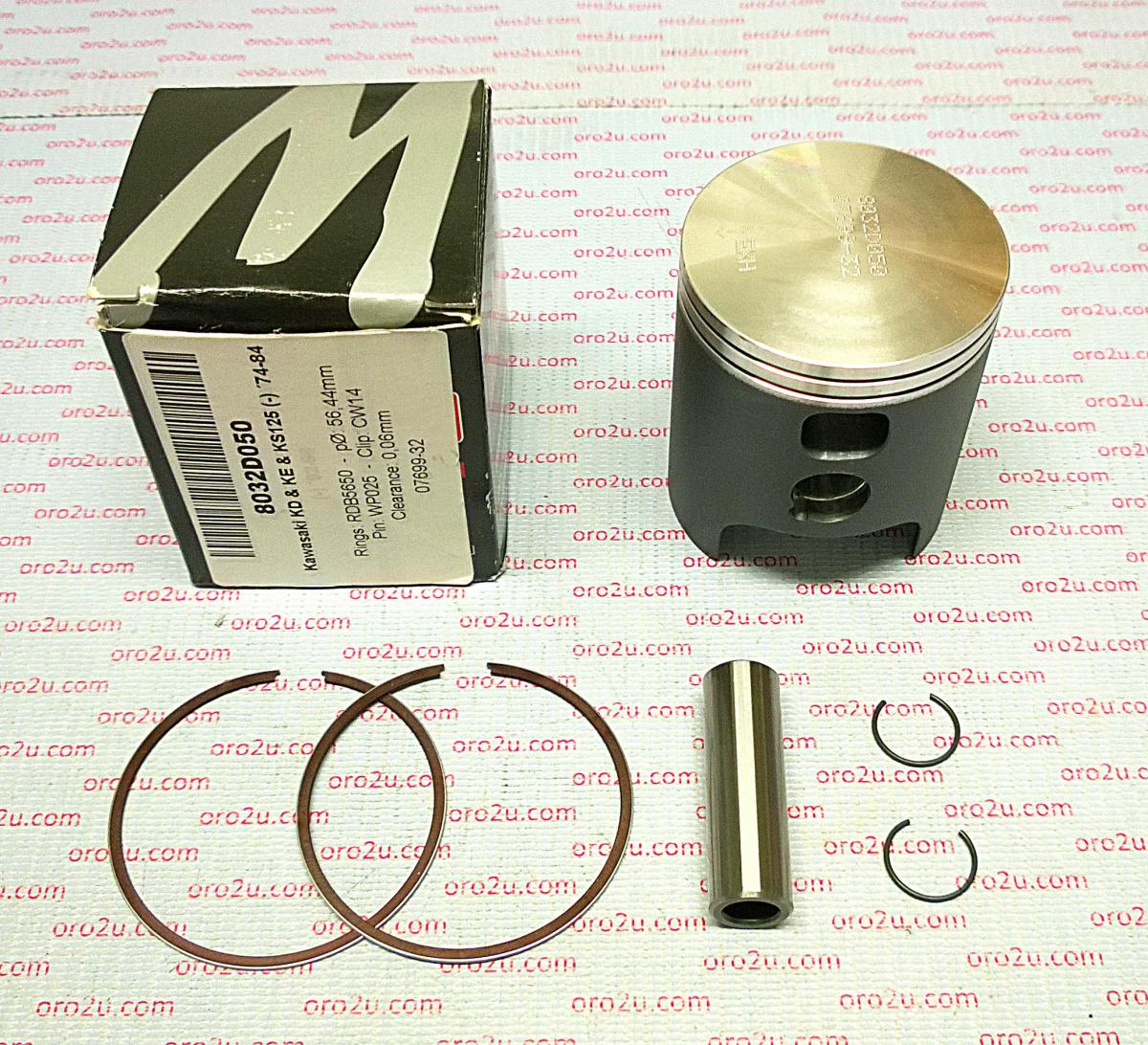 PISTON KIT KD KE KS 125 56.50, WOSSNER 8032D050 74-84