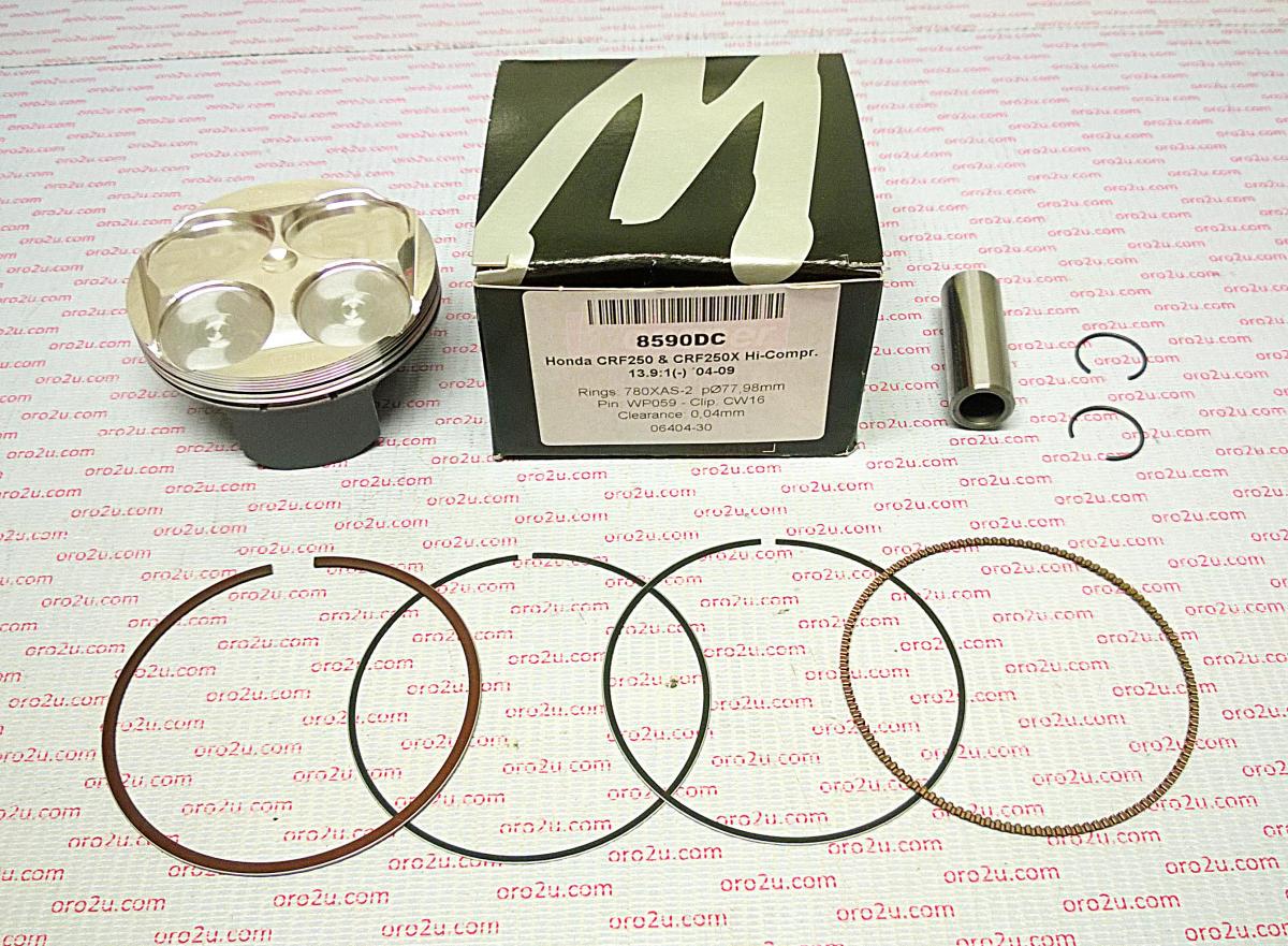 PISTON KIT 04-09 CRF250 HC 78, WOSSNER 8590DC FORGED