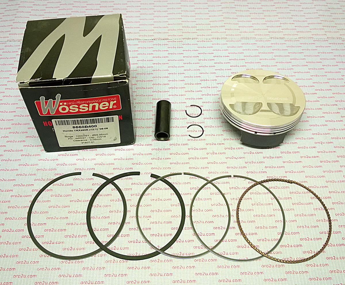 PISTON KIT 06-09 TRX450R 96 A, WOSSNER 8660DA FORGED HONDA 13101-HP1-600