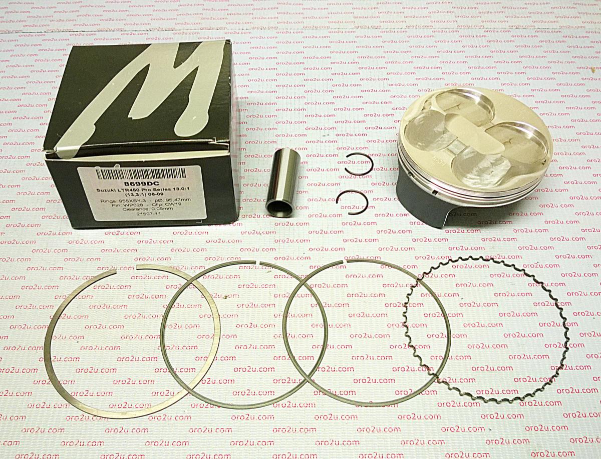 PISTON KIT LTR450 HC 100mm, WOSSNER 8699D450 13.3:1 COMP, SUZUKI
