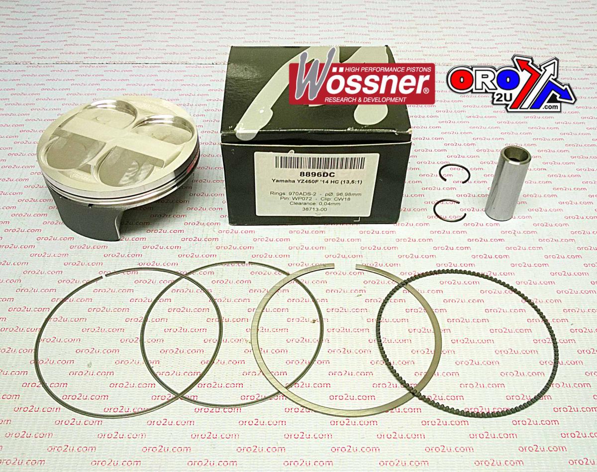 PISTON KIT 2014 YZF450 97mm HC, FORGED WOSSNER 8896DB