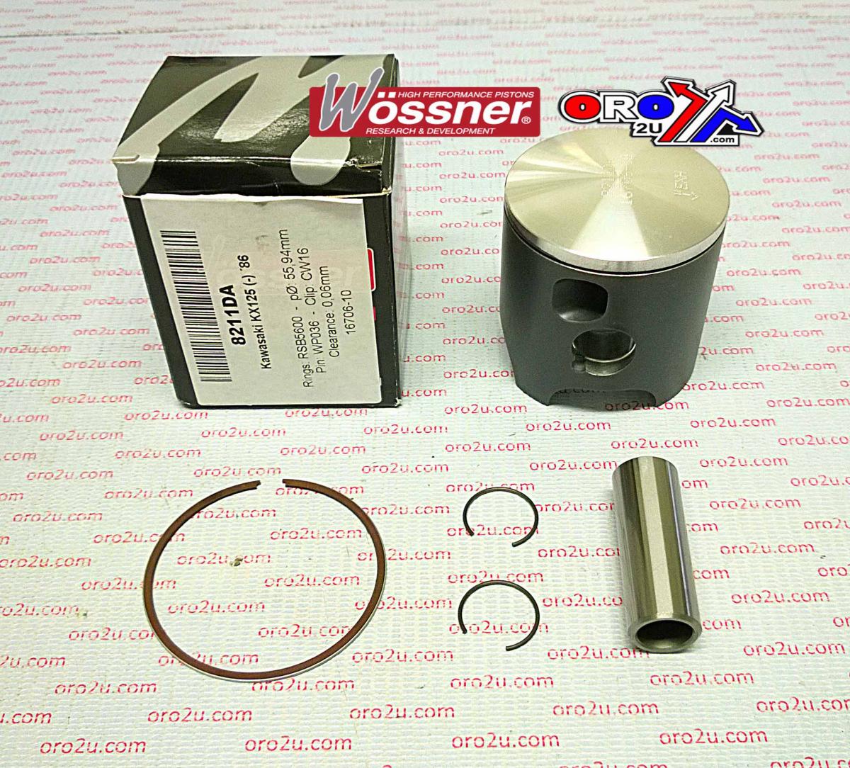 PISTON KIT 1986 KX125 56.00, WOSSNER 8211DC KAWASAKI MX