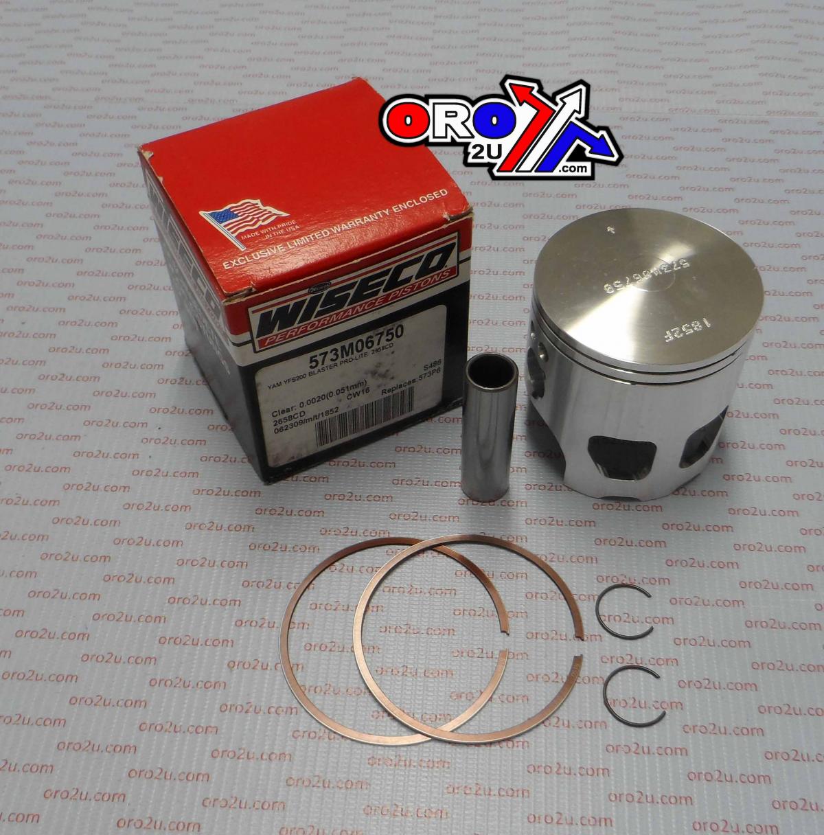 PISTON KIT 88-07 YFS200 67.50, WISECO 573M06750