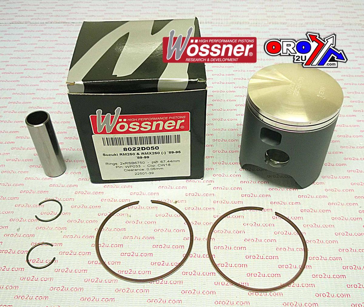 PISTON KIT 89-95 RM250 67.00 C, WOSSNER 8022DC SUZUKI MX