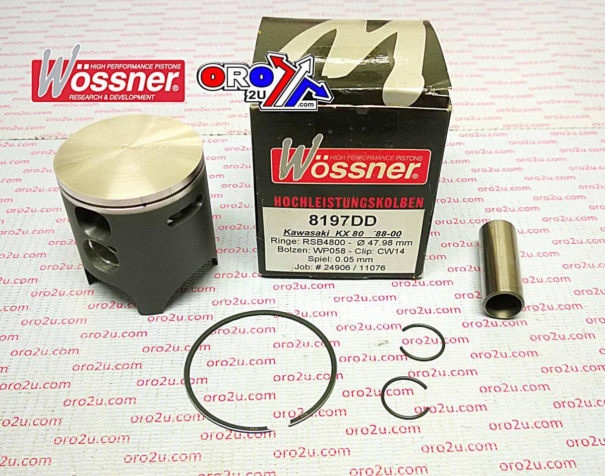 PISTON KIT 88-00 KX80 52.00, WOSSNER 8197D400 KAWASAKI MX