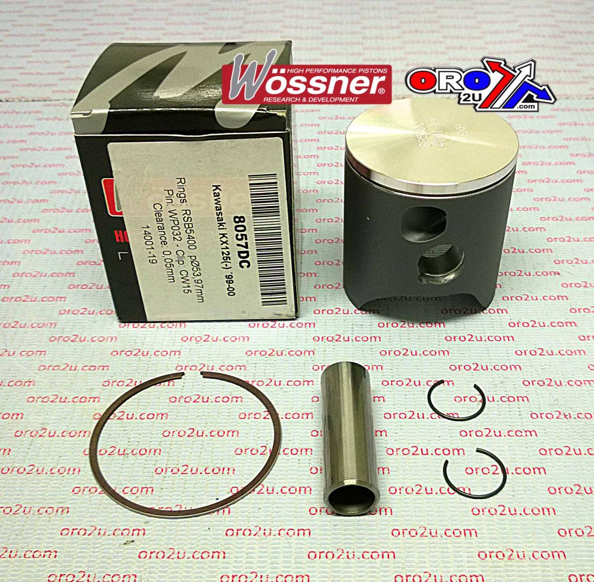 PISTON KIT 99-00 KX125 54.00 A, WOSSNER 8057DA KAWASAKI 13001-1524