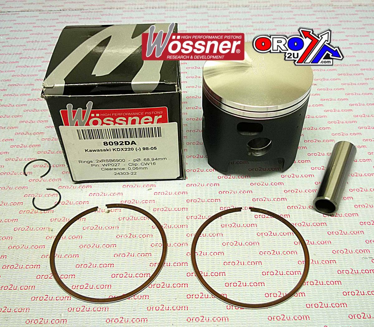 PISTON KIT 97-05 KDX220 69.00, WOSSNER 8092DB KAWASAKI