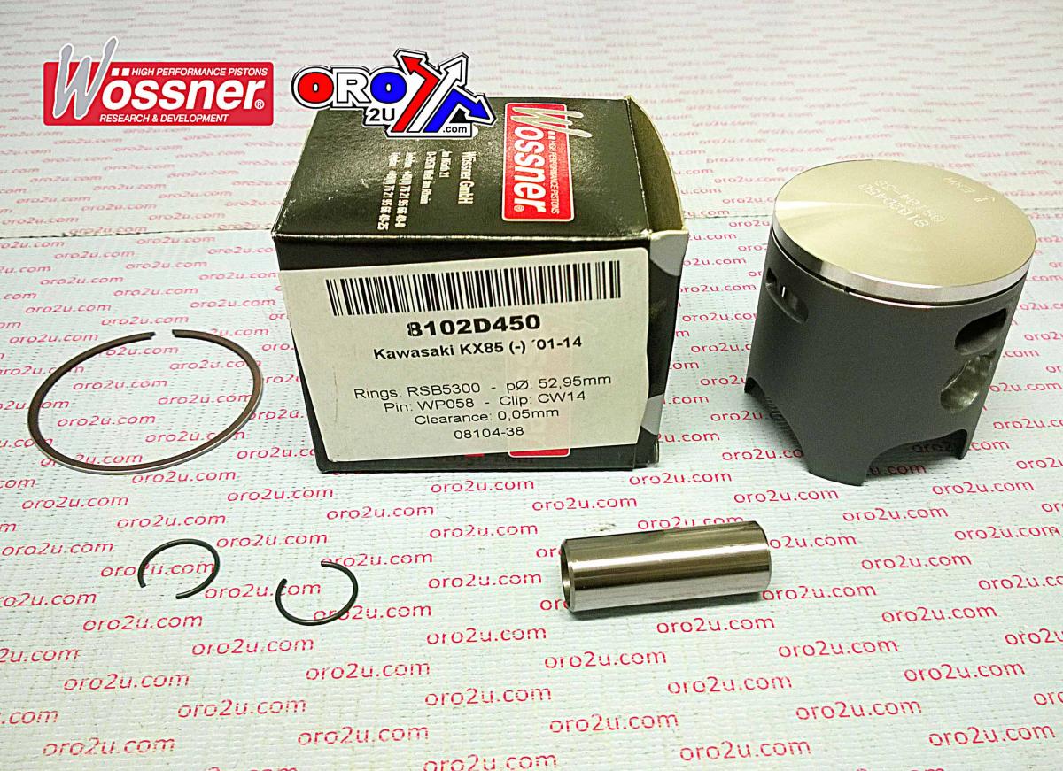 PISTON KIT 01-16 KX85 52.00, WOSSNER 8102D350 KAWASAKI MX