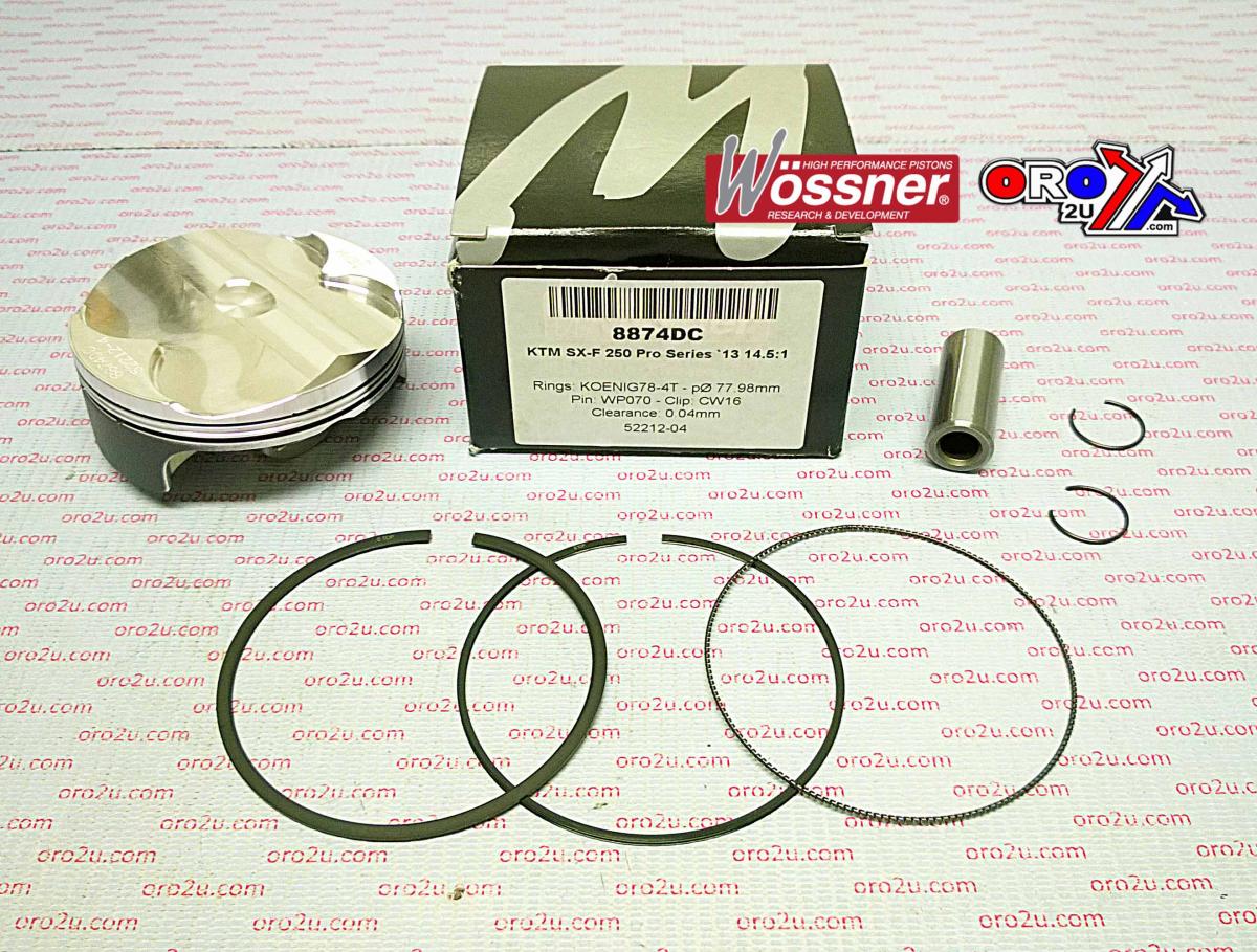 PISTON KIT 13-16 SXF250 78mm C, WOSSNER 8874DC HC KTM
