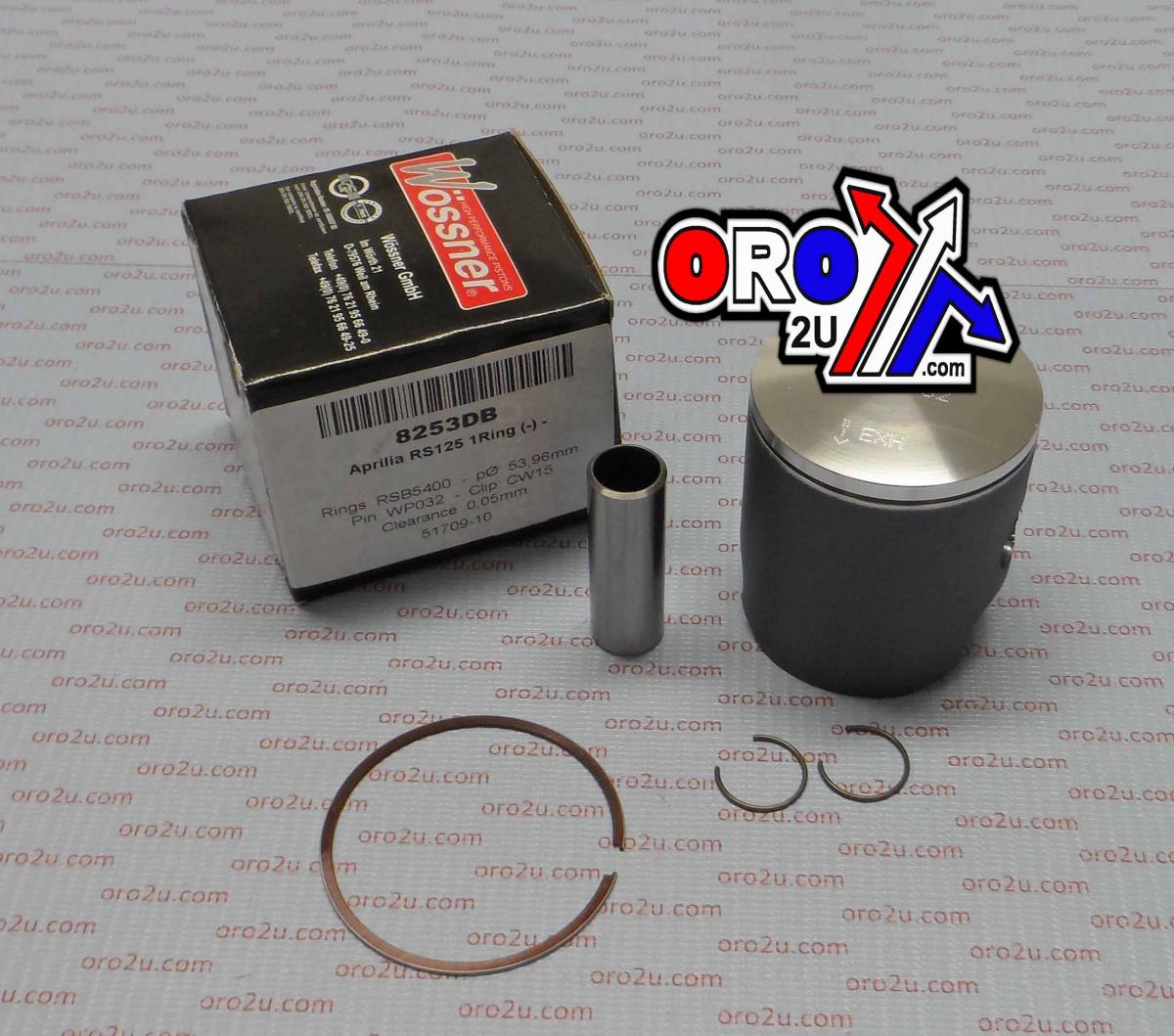 PISTON KIT Aprilia RS125 "B", FORGED WOSSNER KIT 8253DB, SINGLE RING