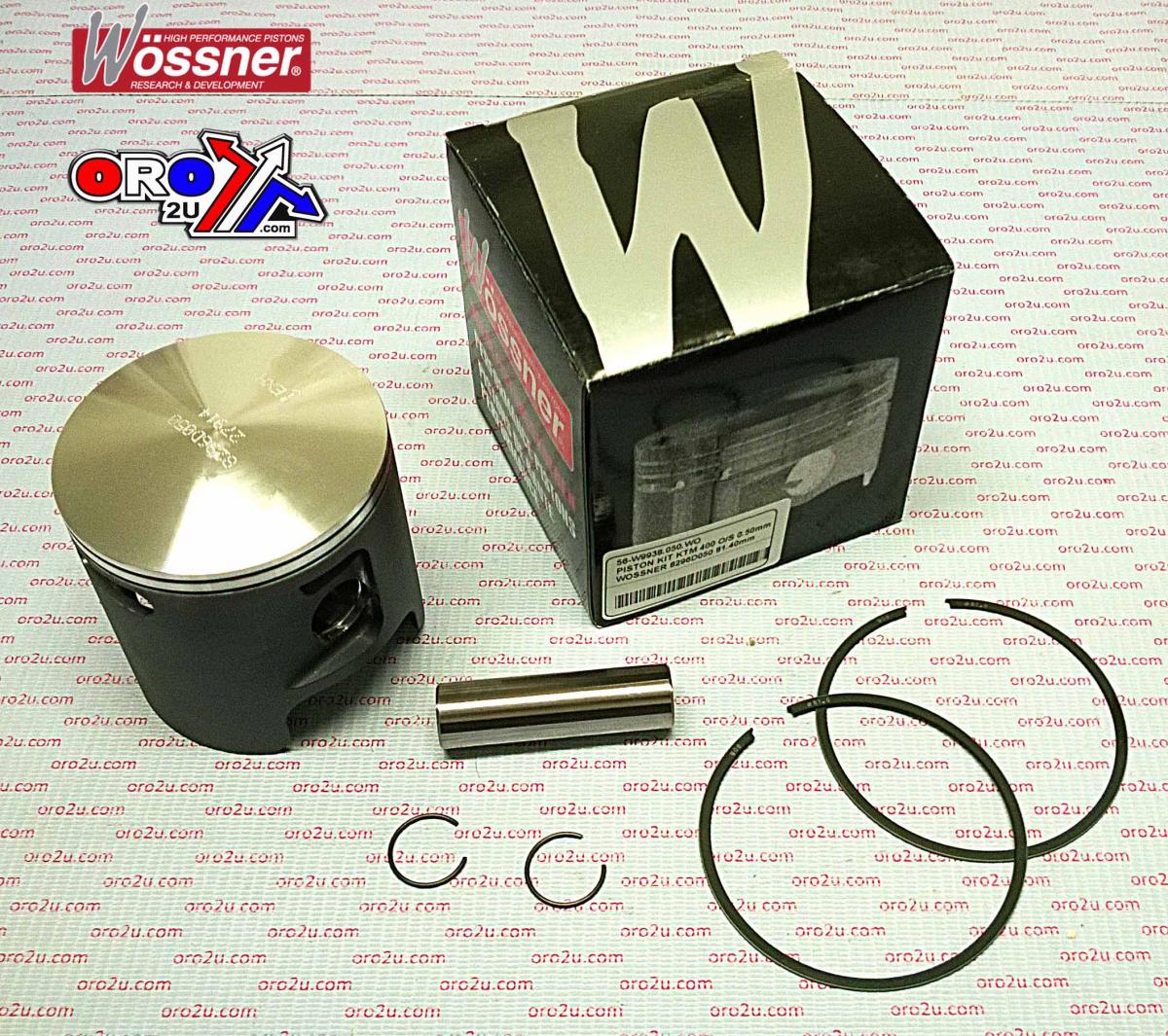 PISTON KIT KTM 400 O/S 0.50mm, WOSSNER 8296D050 81.40mm