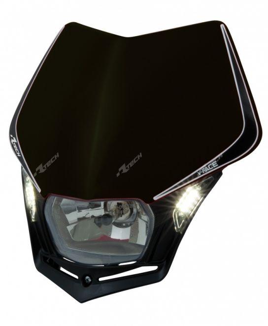 V-FACE LED HEADLIGHT, RTECH R-MASKNR00009, BLACK/BLACK