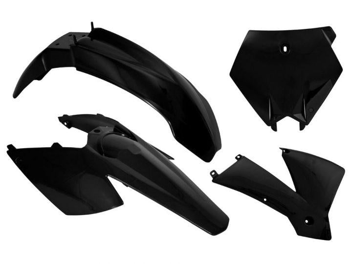 PLASTIC KIT/4 KTM 05-06 BLACK, RTECH R-KITKTM-NR0-504
