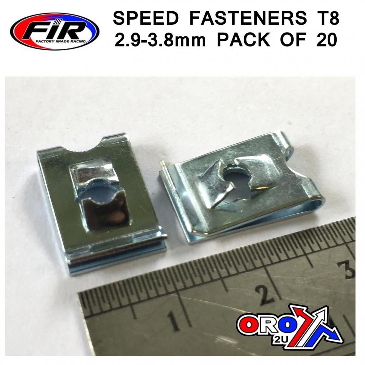 SPEED FASTENERS T8 2.9-3.8mm, PACK OF 20