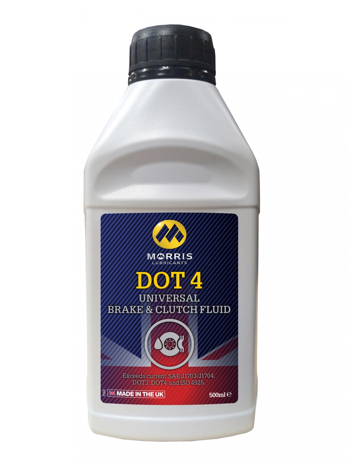 BRAKE CLUTCH FLUID DOT 4 500ml, MORRIS BRA500 DOT4, 24