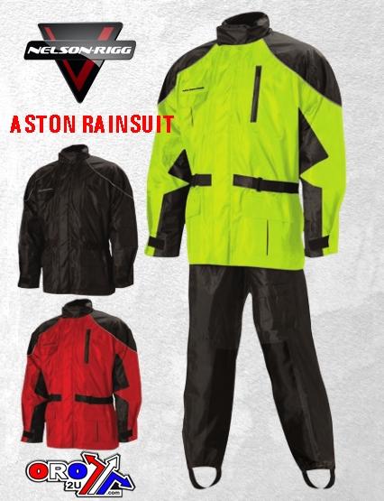 ASTON RAINSUIT BK/RD 2X LARGE, NELSON-RIGG BLACK/RED, AS-3000-RED-05-XL