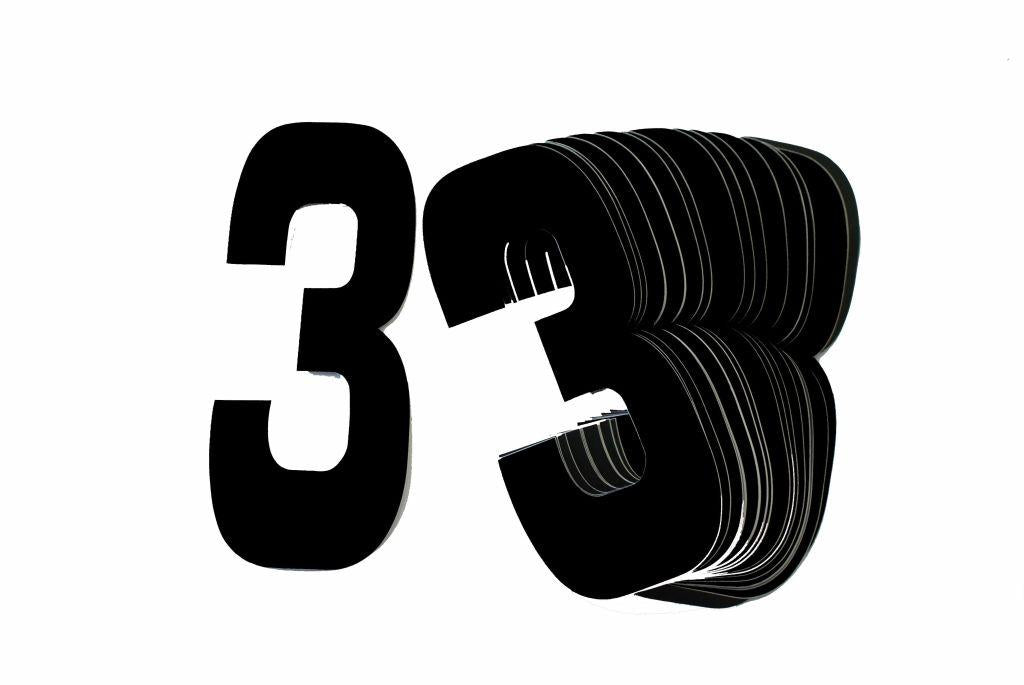 3 BLACK 8"No.20cm. PACK