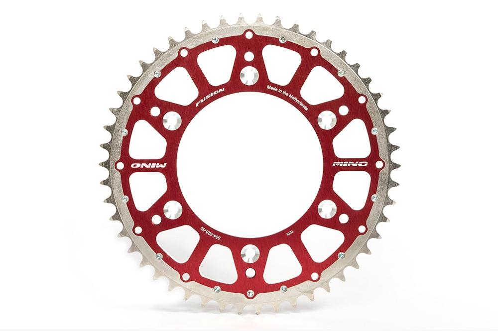 MINO REAR SPROCKET FUSION 2-RING, 23-316-520-51 RED STEEL/ALLOY