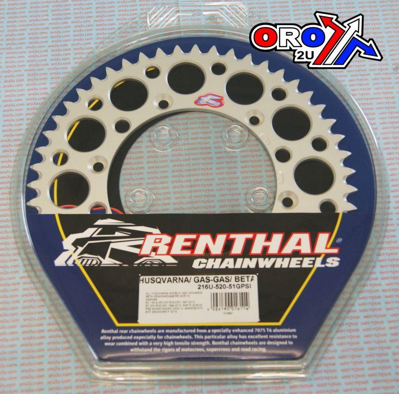 Discounted REAR SPROCKET ALLOY RENTHAL, ULTRALITE SILVER, HUSQVARNA / GASGAS / BETA (Copy)
