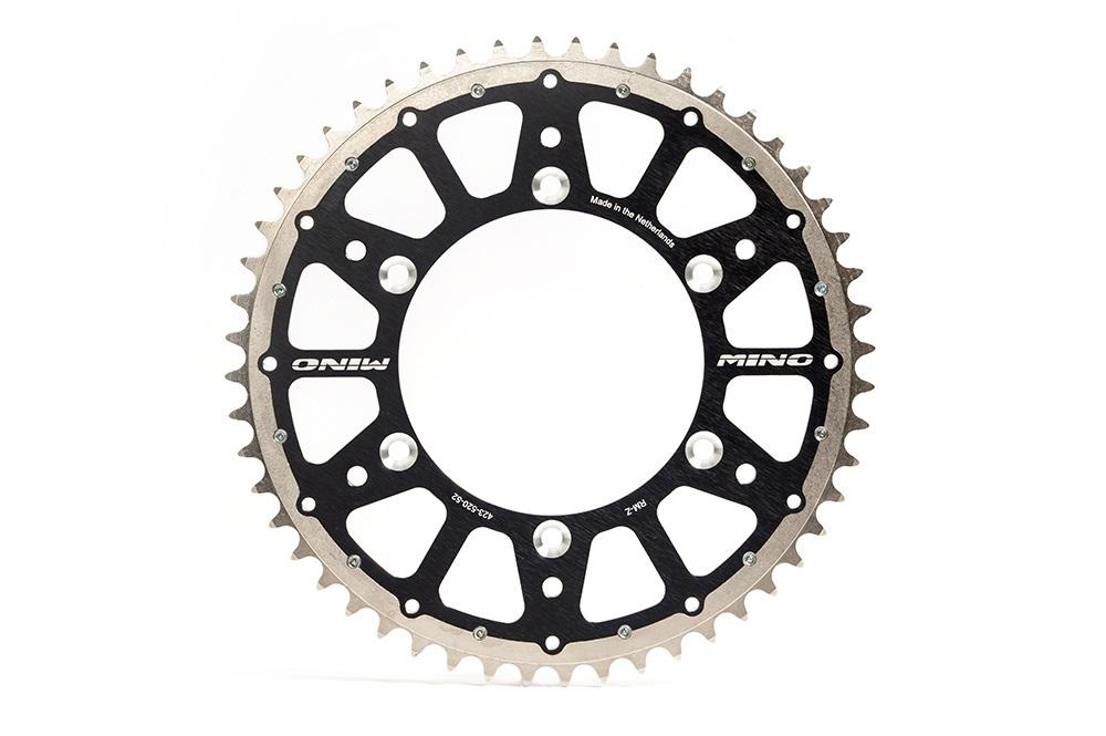 MINO REAR SPROCKET FUSION 2-RING, 23-423-520-49 BLACK STEEL/ALLOY