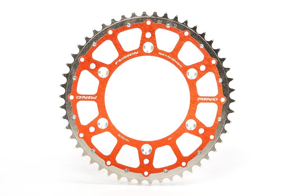 MINO REAR SPROCKET FUSION 2-RING, 23-724-520-48 STEEL/ALLOY ORANGE
