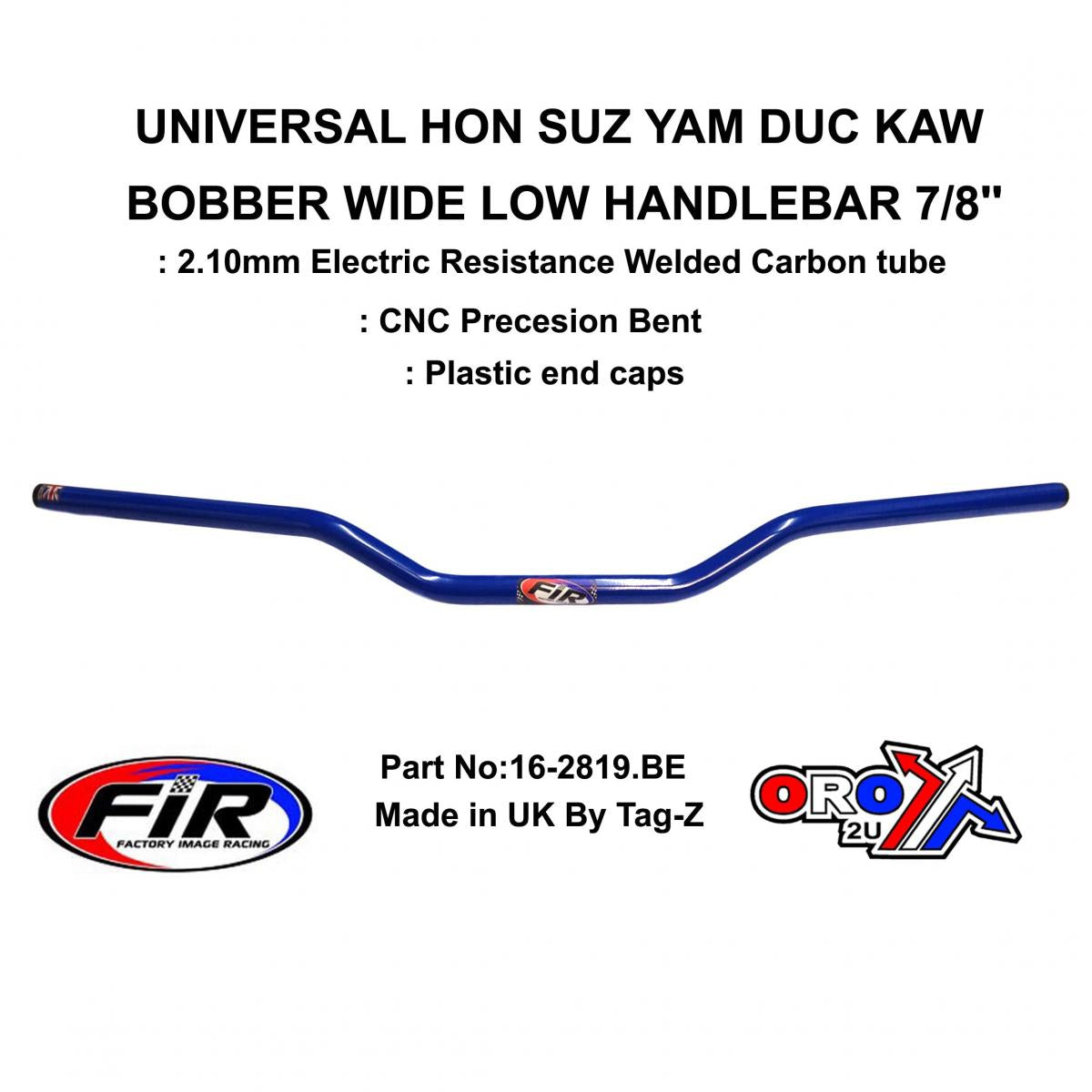 BOBBER HANDLEBAR 7/8'' BLUE, HON SUZ YAM DUC KAW WIDE, / RE: CML405128