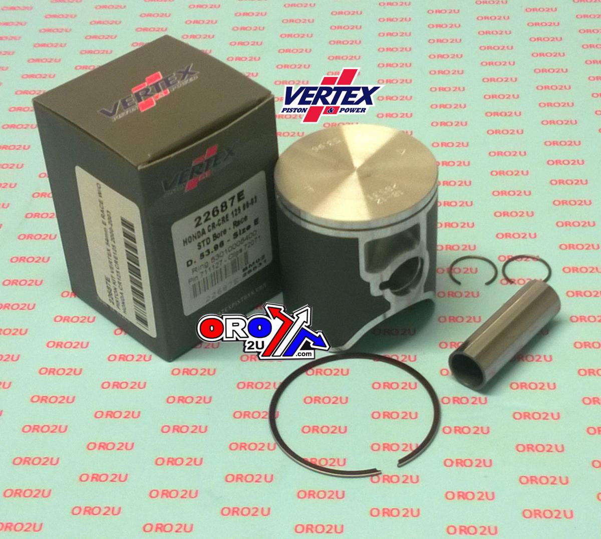 PISTON KIT VERTEX 54.0 B HONDA CR/CRE 125 00-03 RACE, VERTEX 22687B W/O PORT