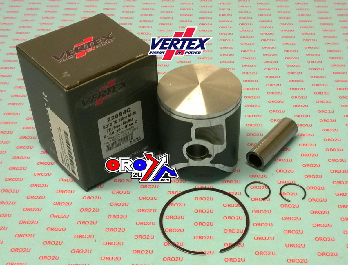 PISTON KIT VERTEX 66.4 B TM RACING MX/EN 250 00-09, VERTEX 22654B