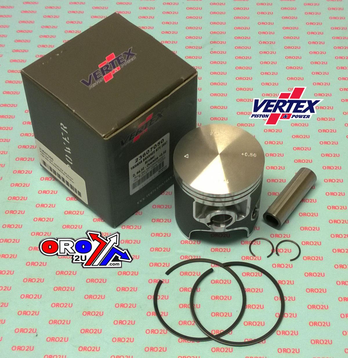 PISTON KIT VERTEX 66.5 YAMAHA YZF 350 UPTO 2007, VERTEX 23607250 OS+2.50 350 BANSHEE STROKER