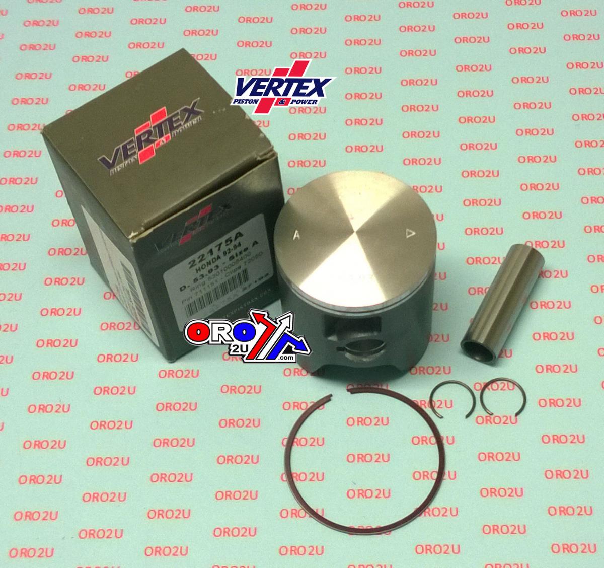 PISTON KIT HONDA RS125cc D 54.00mm, VERTEX 22175D GP 1-RING