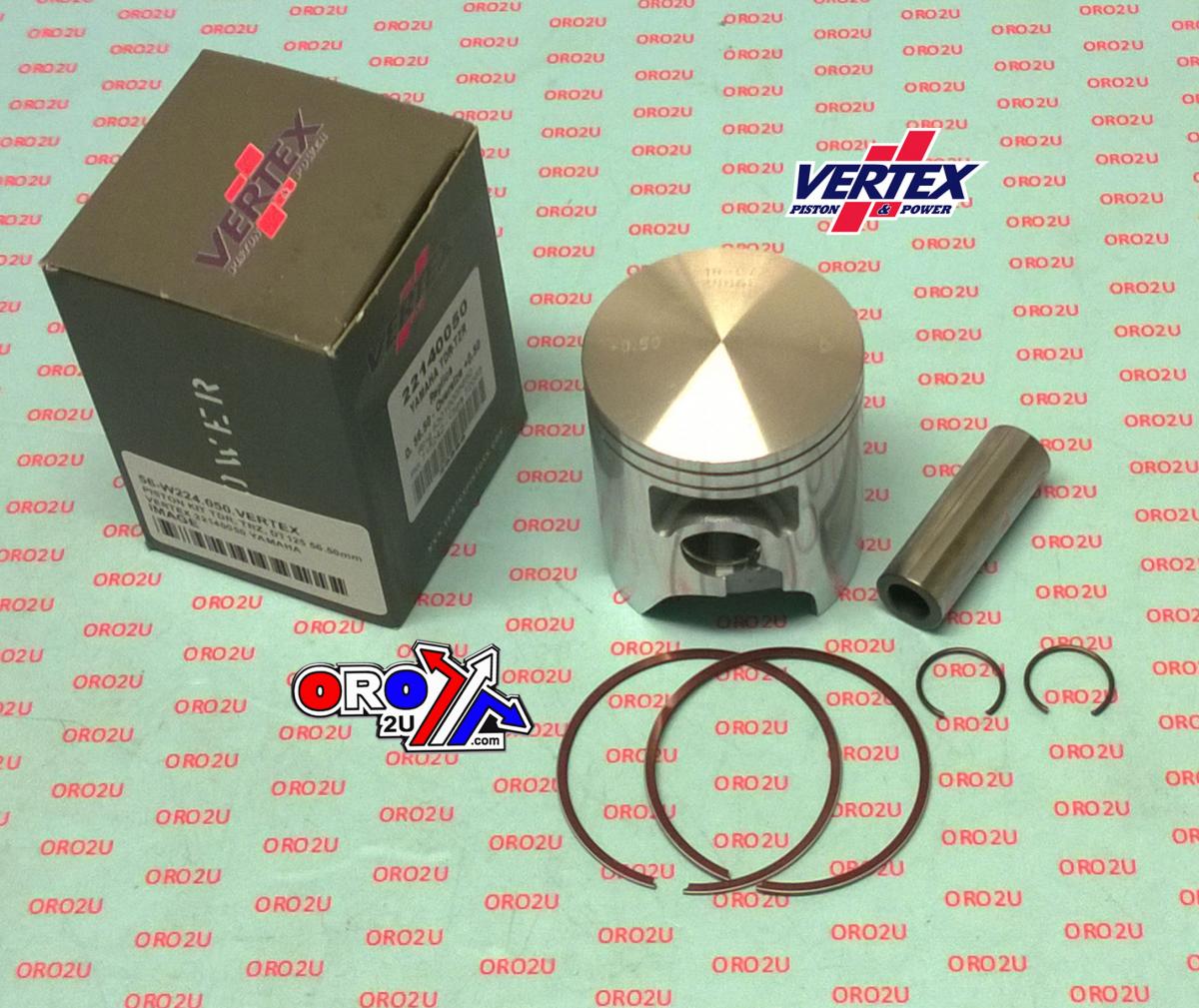 PISTON KIT VERTEX 56.75 YAMAHA TDR/TZR/DT 125 ALL, VERTEX 22140075 OS+0.75