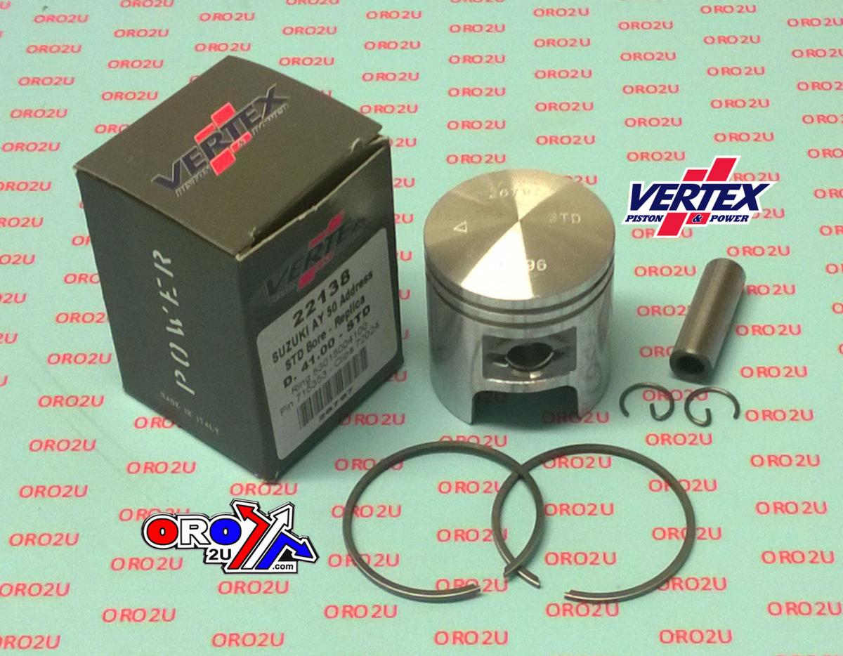 PISTON KIT VERTEX 41.00 50CC SCOOTER, VERTEX 22138