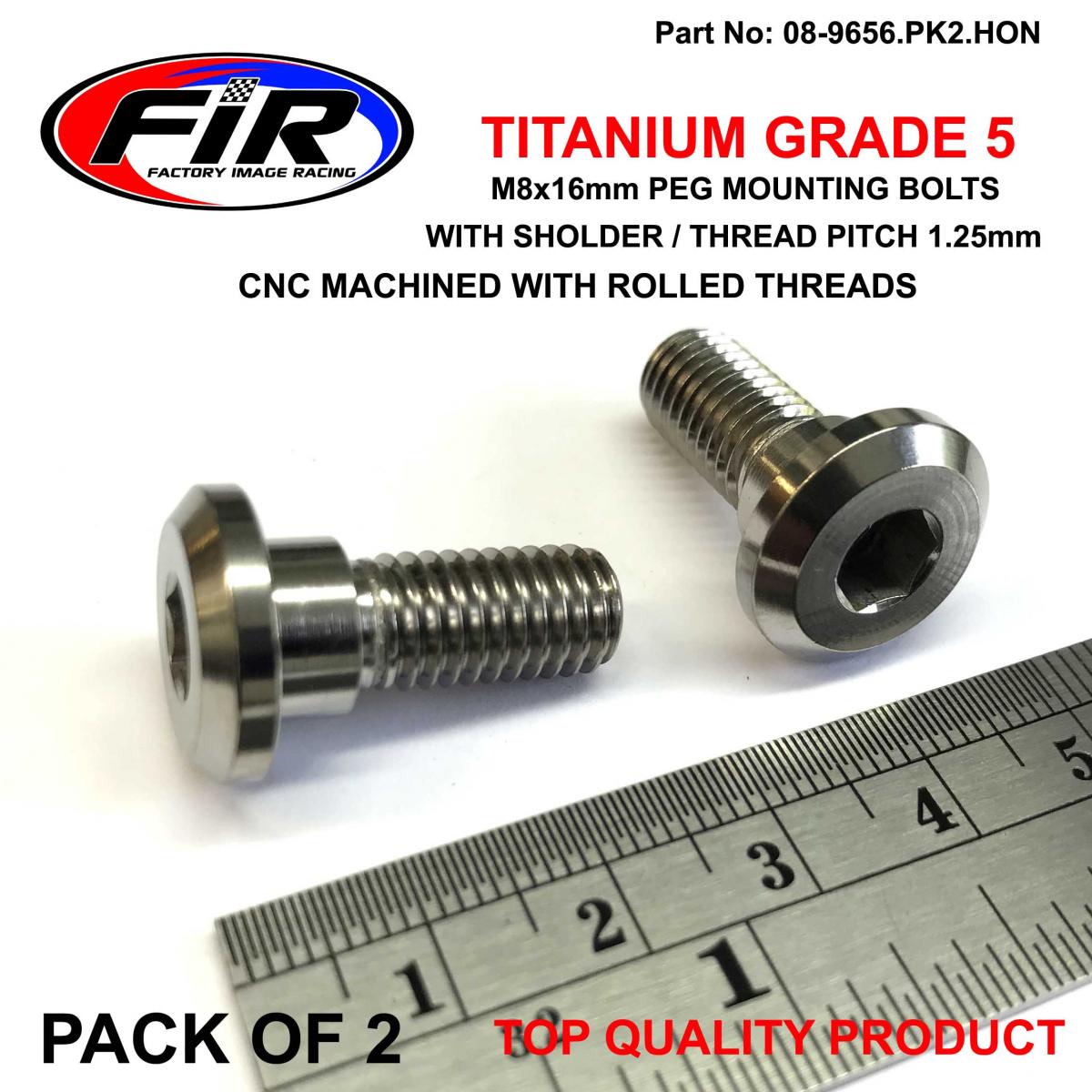 TITANIUM GR5 M8x1.25x16mm PK2, HONDA PEG MOUNT BOLTS, / 90110-MEN-B10