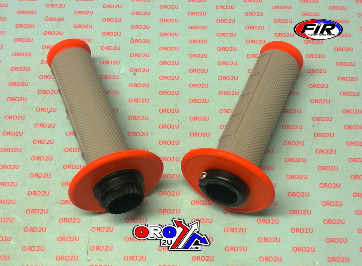 LOCK ON GRIPS HALF WAFFLE, SOFT GREY/ORANGE, MX-08752OR, ODI STYLE, FIR -