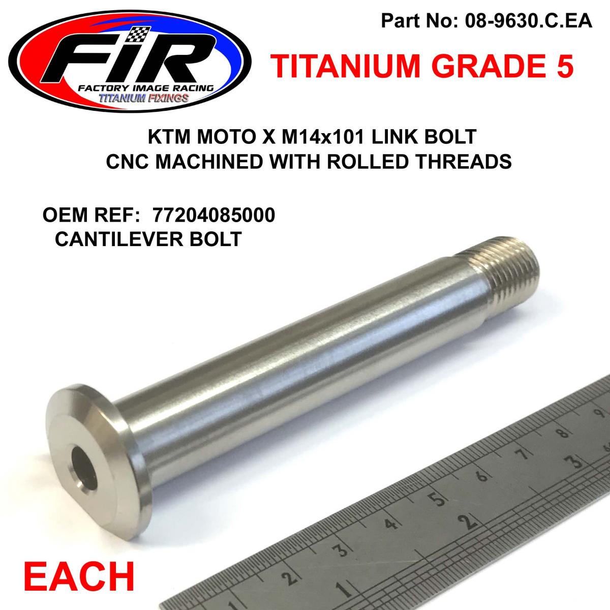 TITANIUM GR5 M14x101 LINKAGE BOLT, EACH / KTM HUS 77204085000, / CANTILEVER BOLT