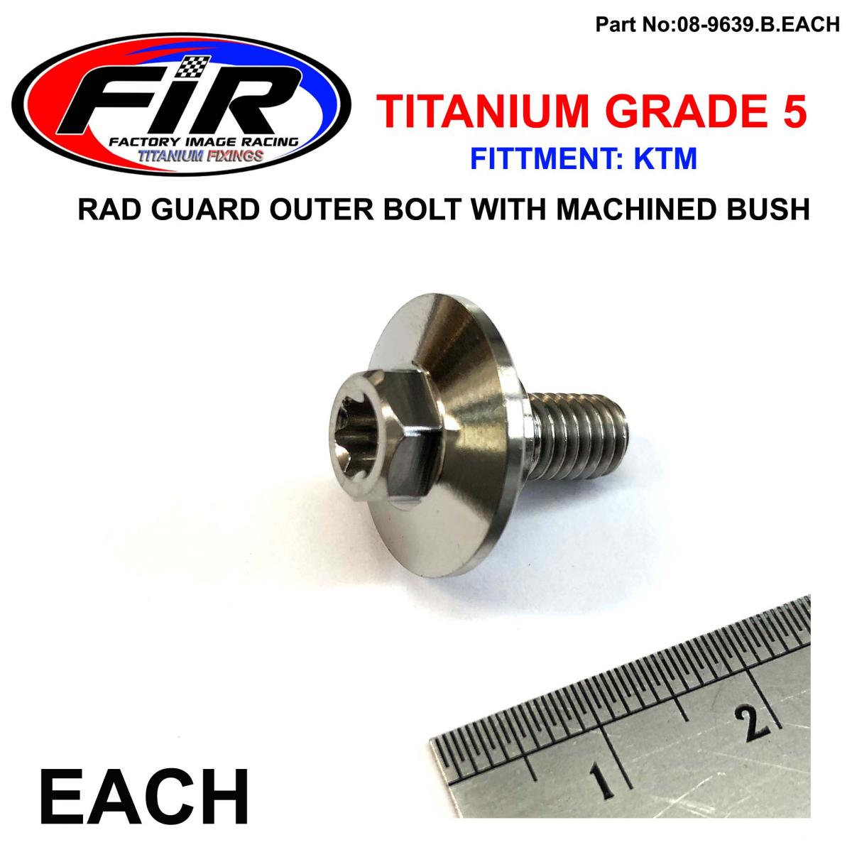 GR5 KTM RAD GUARD OUTER BOLT EA TITANIUM, SX EXC SXF EXCF 16-2020 / WITH BUSH, / 0025060166