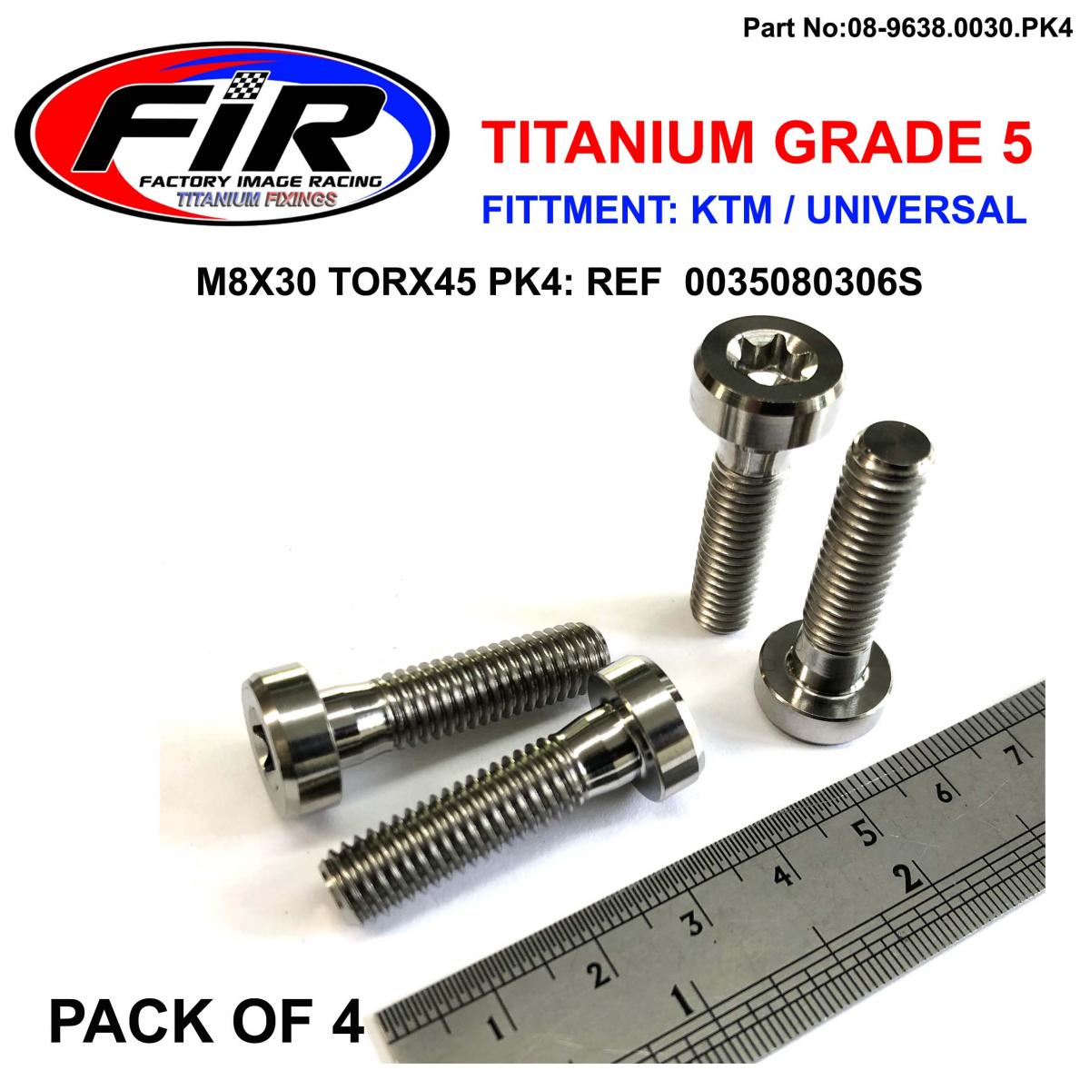 GR5 SCREW M8X30 TORX45 PK4, TITANIUM - KTM 0035080306S