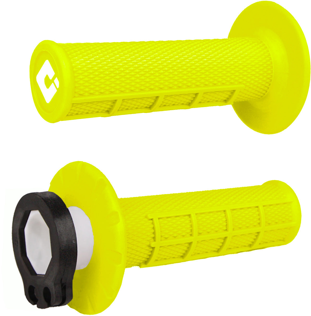 ODI Half Waffle MX Lock-On Grip Set Flo-Yellow