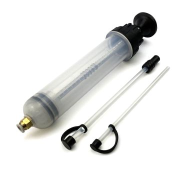 HEAVY DUTY HYDRAULIC BRAKE BLEEDER, 200ML SYRINGE & HOSE WITH ADAPTERS