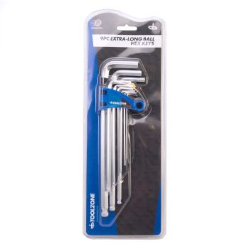 9pc LONG HEX / ALLEN KEY SET, 1.5 2 2.5 3 4 5 6 8 10, KDPSD075