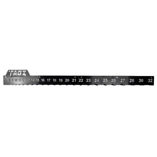 TAGZ SPANNER RACK BLACK, SUIT 25 SPANNERS 6mm-32mm, SPANNER ORGANISER