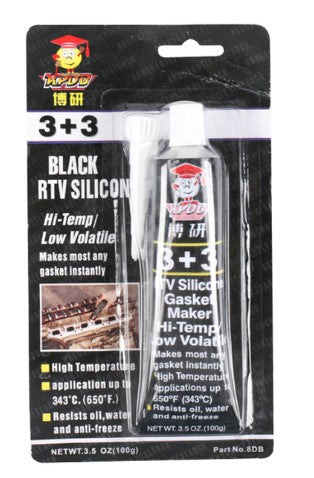 GASKET MAKER HI TEMP BLACK RTV SILICONE 100g